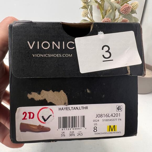 Vionic Hayes Skimmers Leather Loafer Flats Tan J0816L4201 Women's 8M NWB Comfort - Picture 11 of 11